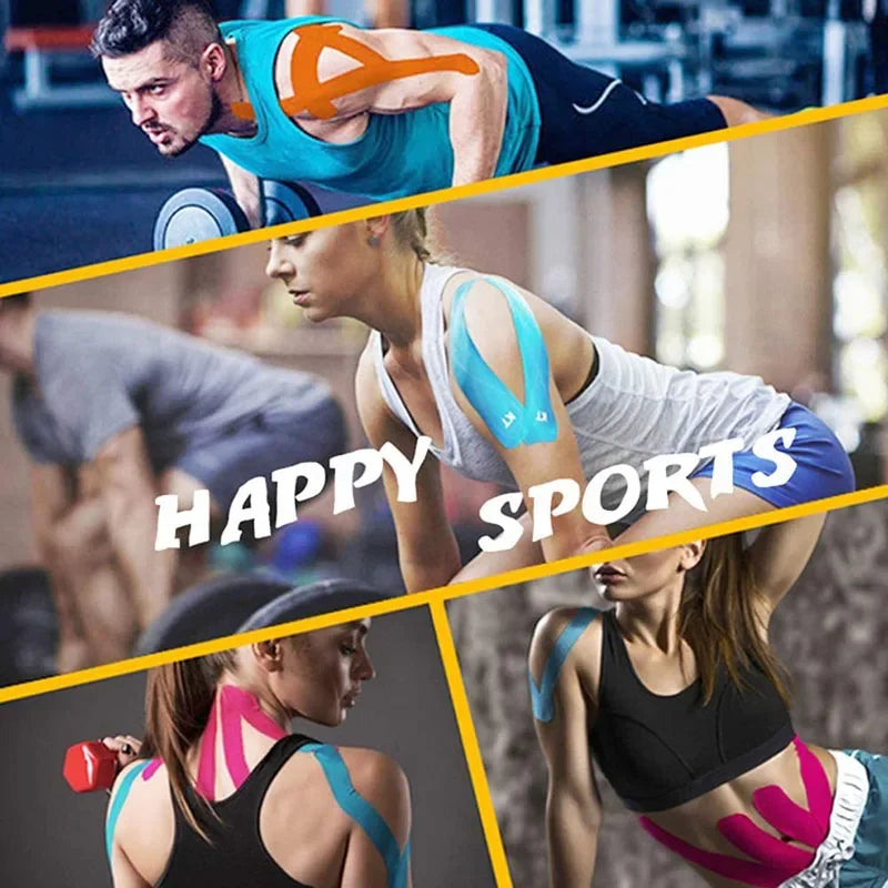 Elastic Kinesiology Sports Tape Athletic Strapping Gym Tennis Fitness Running Bandage Knee Muscle Pain Relief Knee Pads Care