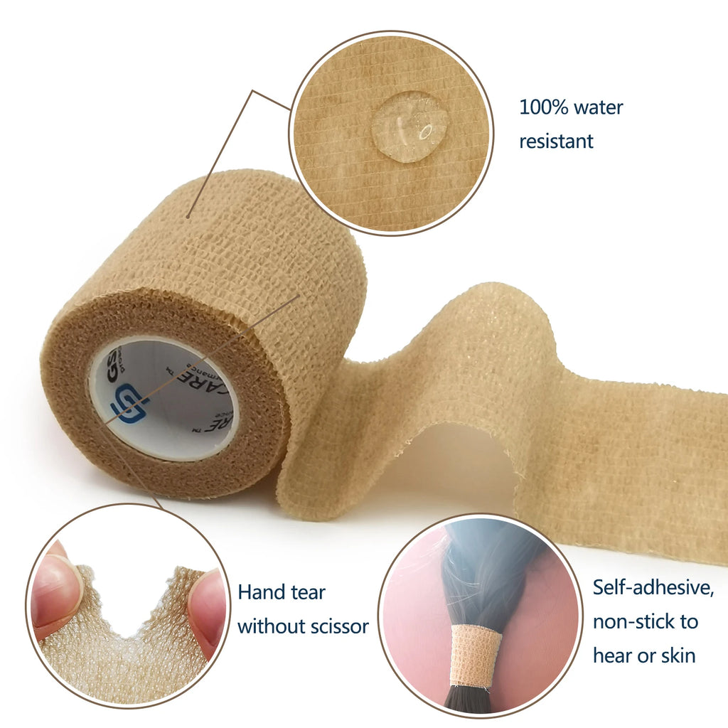 1Roll 2.5cm Self Adhesive Elastic Bandage Sports Tattoo Kit Cohesive Tape Wrap Elastoplast for Injury Finger Wrist Ankle