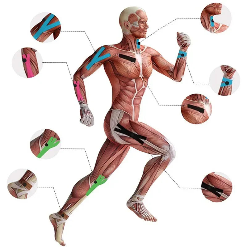 Elastic Kinesiology Sports Tape Athletic Strapping Gym Tennis Fitness Running Bandage Knee Muscle Pain Relief Knee Pads Care