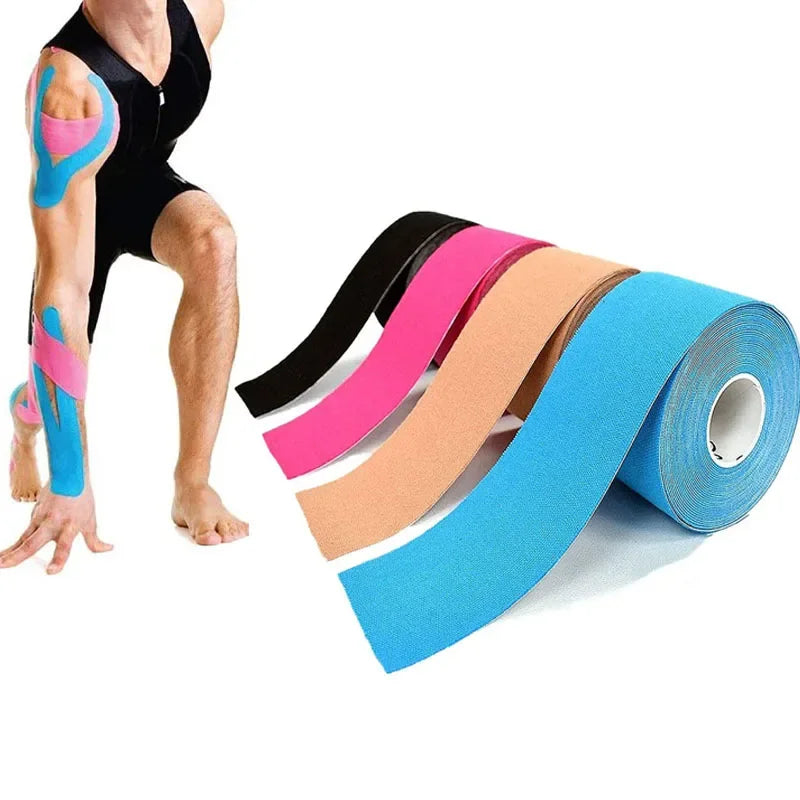 Elastic Kinesiology Sports Tape Athletic Strapping Gym Tennis Fitness Running Bandage Knee Muscle Pain Relief Knee Pads Care