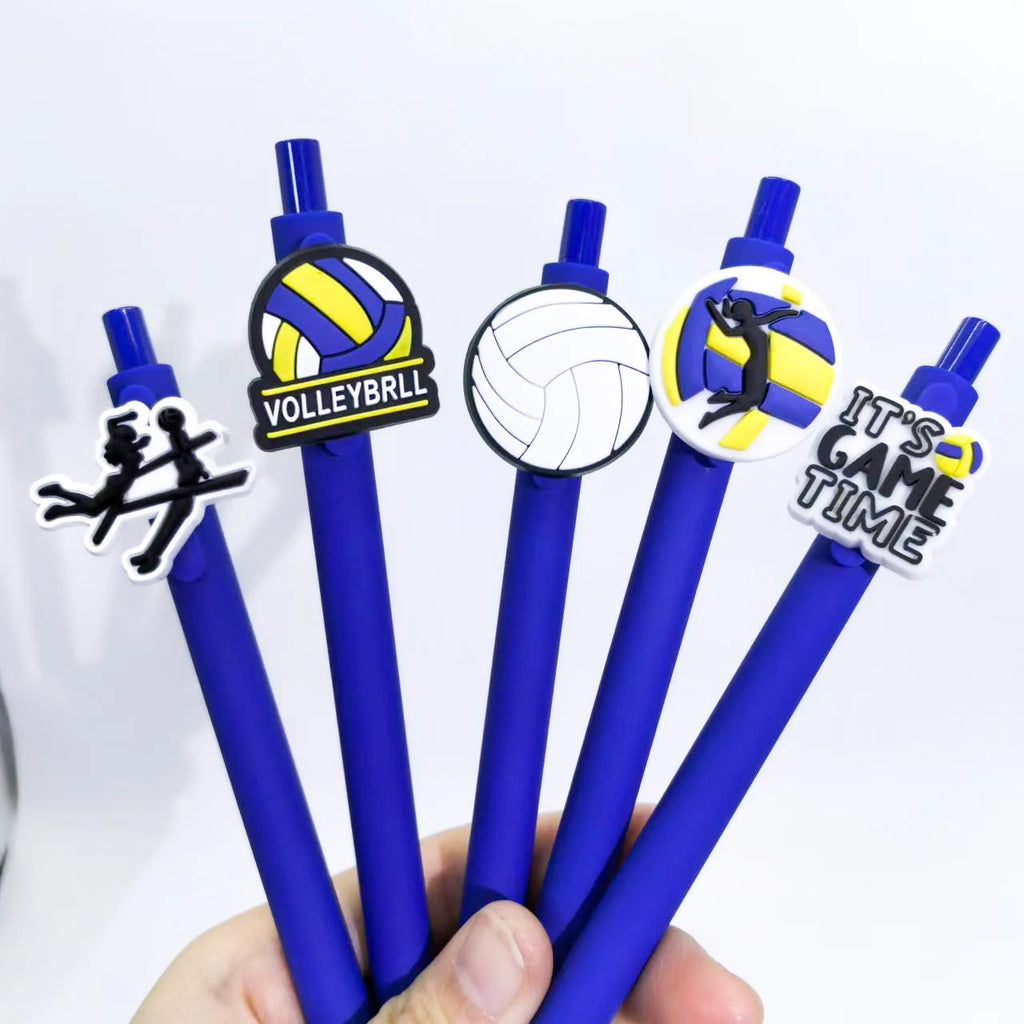 10Pcs volleyball soft patch neutral pen sports series solid color student stationery ballpoint pen style random